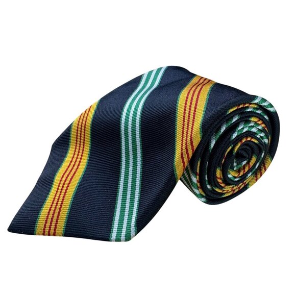 20-1_161.jpg?format=pjpg&auto=  Ben Silver Mens Navy Multi-Color Pure Silk Striped Necktie Imported England Clas